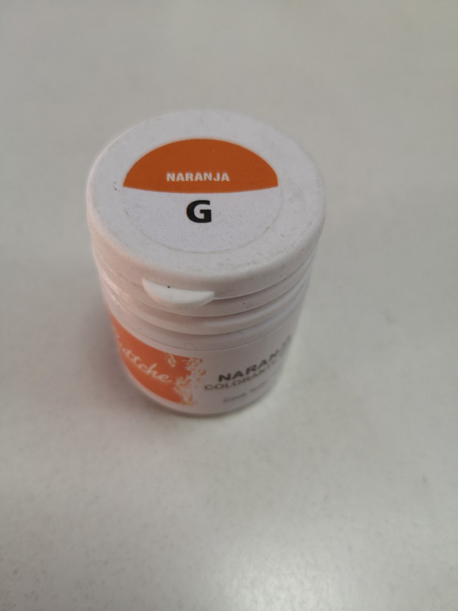 Colorante color naranja en Gel